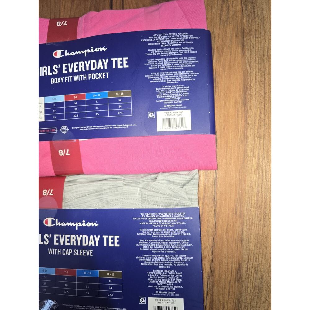 2 Champion Girls Tshirts Bundle Girls Size 7/8 5840 - Picture 5 of 5